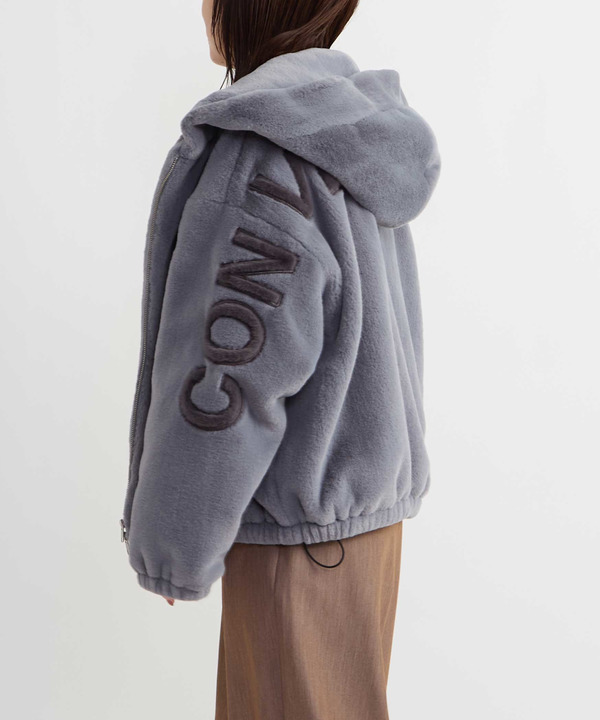 BIG LOGO FUR HOODIE JACKET 詳細画像 4