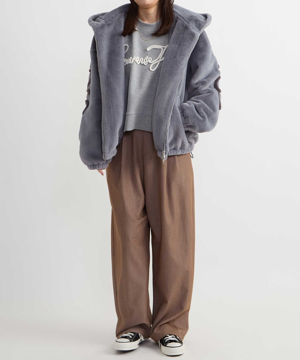 BIG LOGO FUR HOODIE JACKET 詳細画像 5