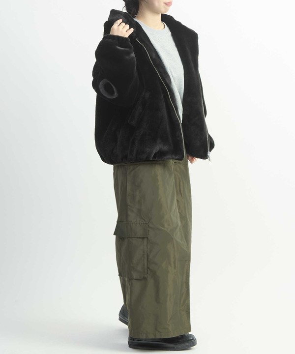 BIG LOGO FUR HOODIE JACKET 詳細画像 8
