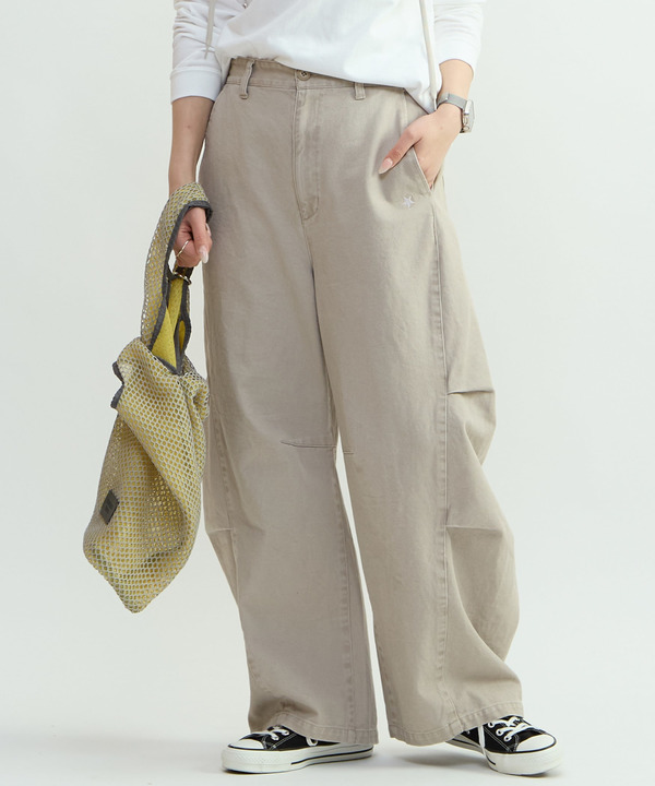 VINTAGE-LIKE BARREL LEG PANTS 詳細画像 ベージュ 1