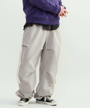 DENIM WIDE CARGO PANTS