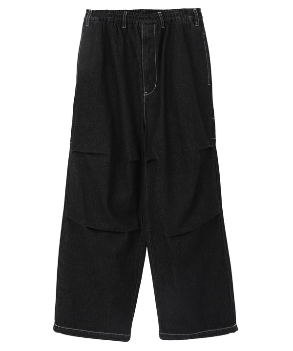 DENIM WIDE CARGO PANTS 詳細画像 ブラック 1