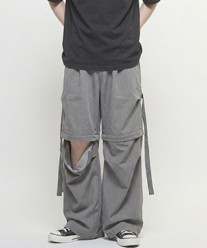 2WAY DETACHABLE DENIM WIDE CARGO PANTS