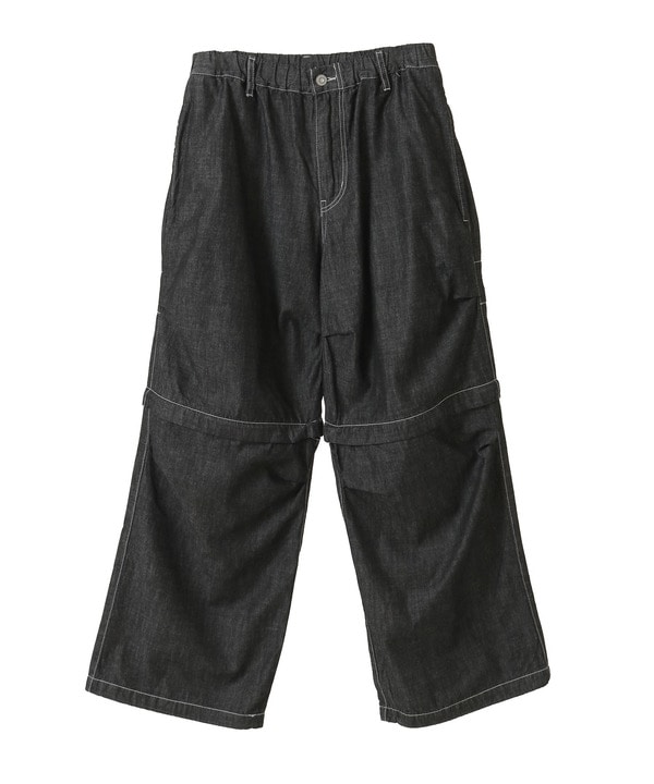 2WAY DETACHABLE DENIM WIDE CARGO PANTS 詳細画像 ブラック 1