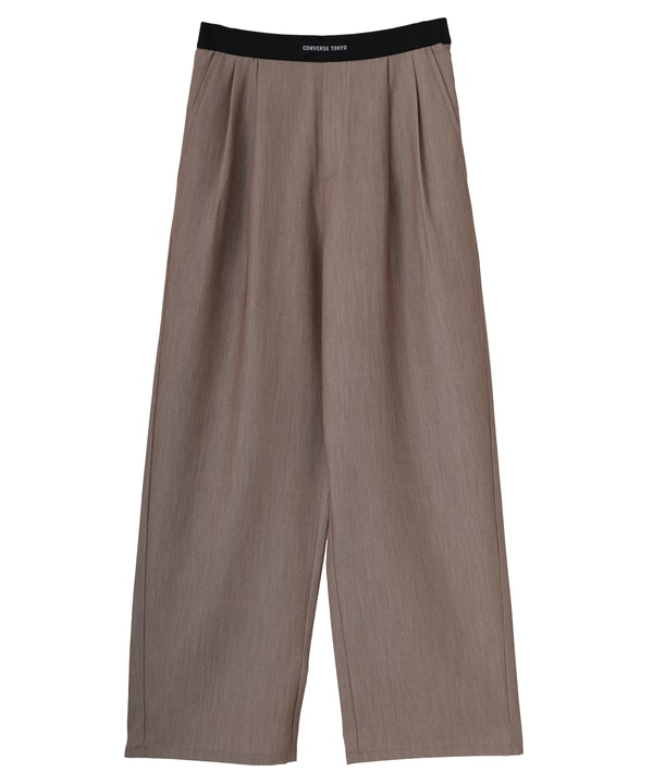 WAIST LOGO WIDE SLACKS PANTS 詳細画像 ベージュ 1
