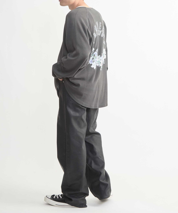 FAKE LEATHER COTTON STRAIGHT PANTS 詳細画像 4