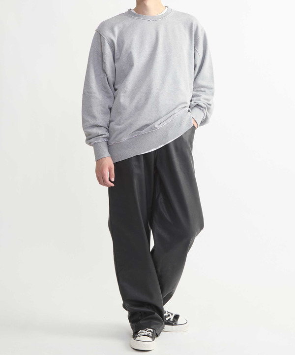 FAKE LEATHER COTTON STRAIGHT PANTS 詳細画像 6