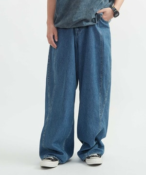 3D WIDE DENIM PANTS