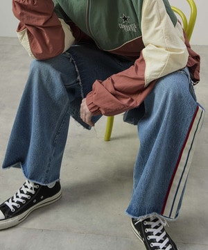 SIDE LINE LAYERED DENIM PANTS