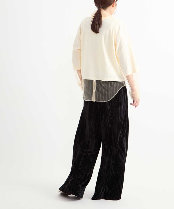CRUSH VELOUR WIDE EASY PANTS 詳細画像 1