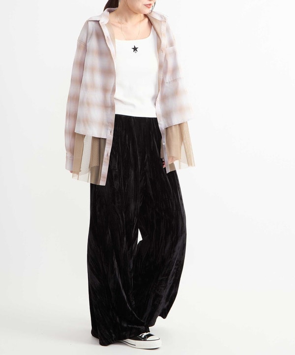 CRUSH VELOUR WIDE EASY PANTS 詳細画像 3