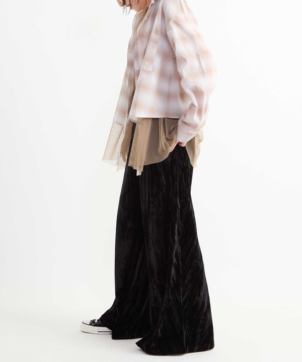 CRUSH VELOUR WIDE EASY PANTS 詳細画像 4