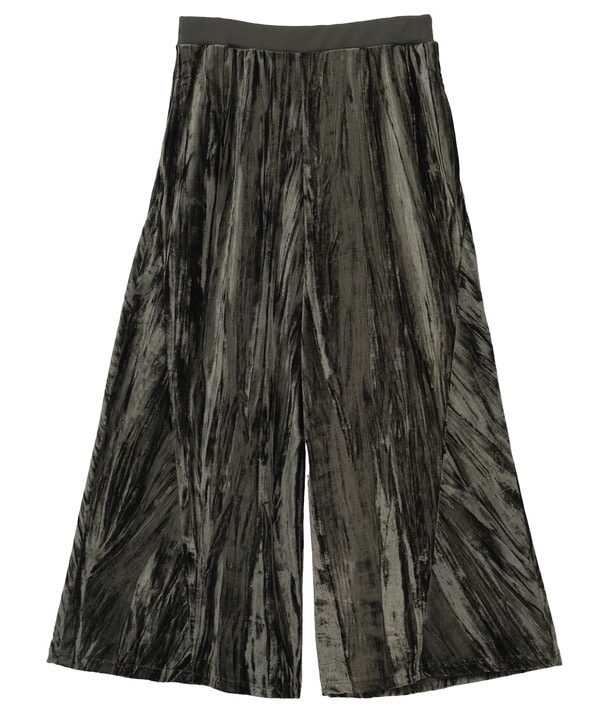 CRUSH VELOUR WIDE EASY PANTS 詳細画像 グリーン 1