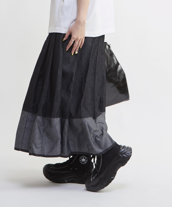 LIGHT DENIM PLEATED SKIRT 詳細画像 11