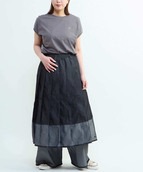 LIGHT DENIM PLEATED SKIRT 詳細画像 5