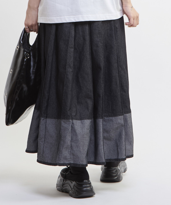LIGHT DENIM PLEATED SKIRT 詳細画像 8