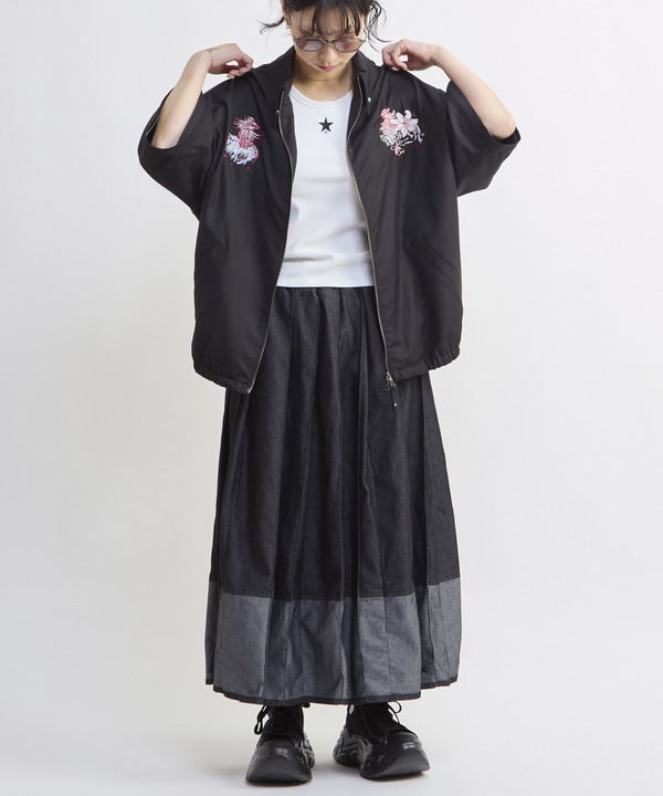 LIGHT DENIM PLEATED SKIRT 詳細画像 9