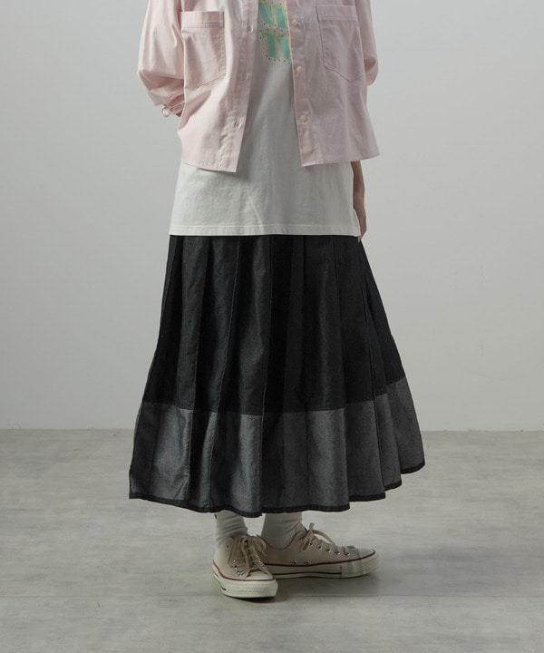 LIGHT DENIM PLEATED SKIRT 詳細画像 10