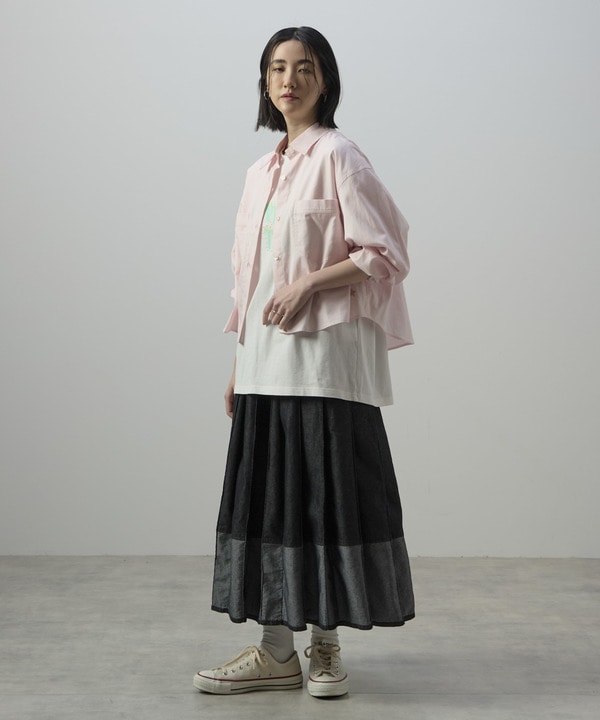 LIGHT DENIM PLEATED SKIRT 詳細画像 11