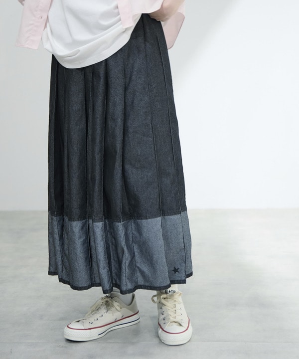 LIGHT DENIM PLEATED SKIRT 詳細画像 14