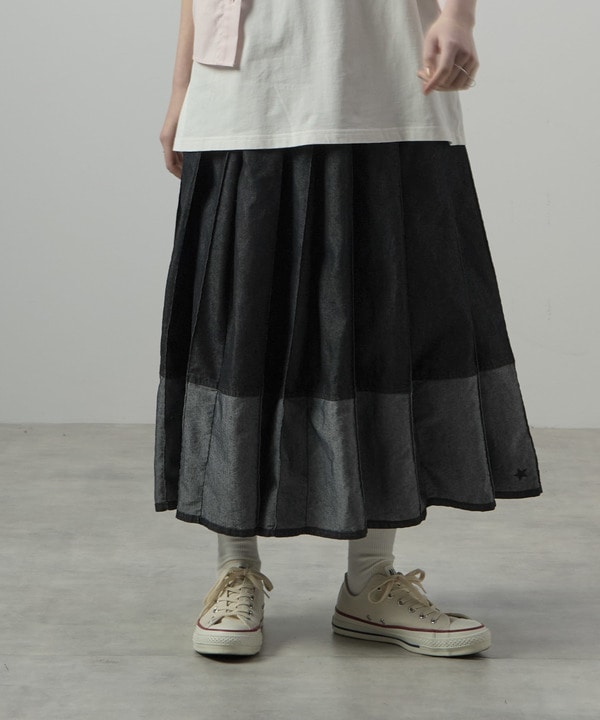 LIGHT DENIM PLEATED SKIRT 詳細画像 8
