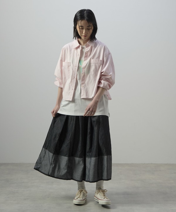 LIGHT DENIM PLEATED SKIRT 詳細画像 9