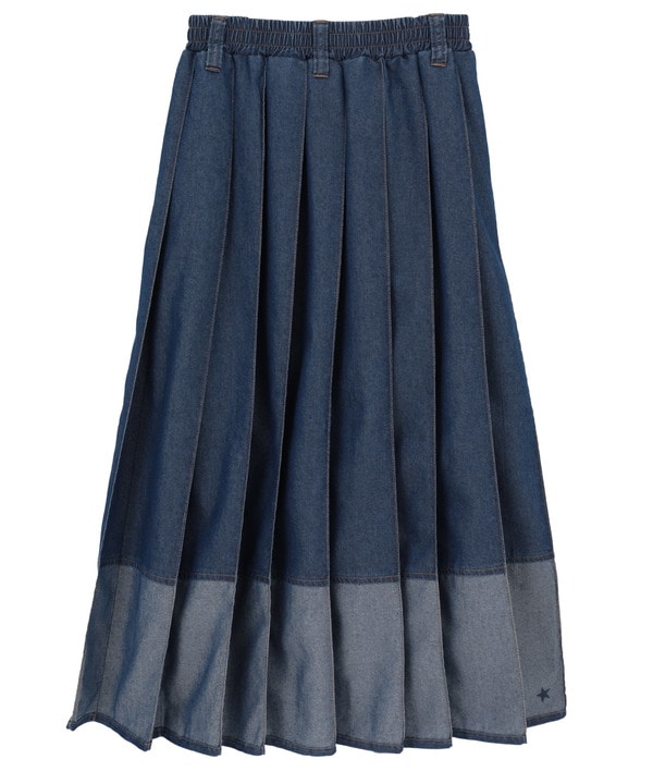 LIGHT DENIM PLEATED SKIRT 詳細画像 インディゴブルー 1