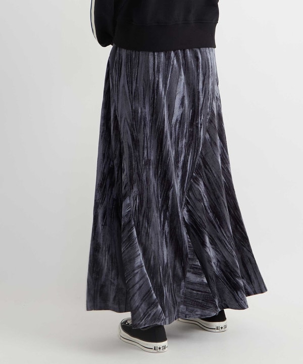 CRUSH VELOUR FLARE SKIRT 詳細画像 グレー 1