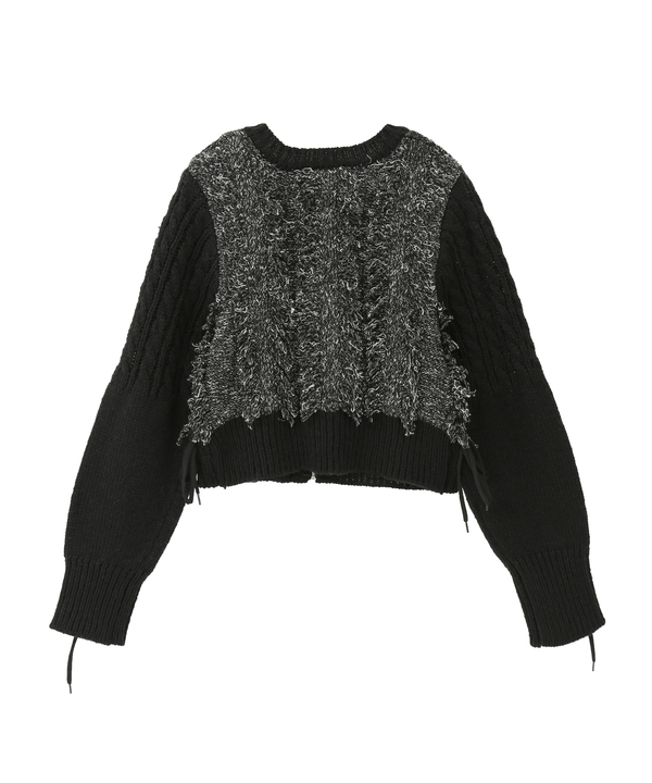 PATCHWORK STITCH CABLE KNIT CARDIGAN 詳細画像 2