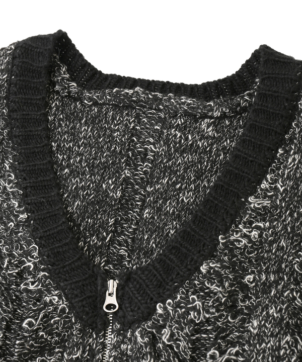 PATCHWORK STITCH CABLE KNIT CARDIGAN 詳細画像 3