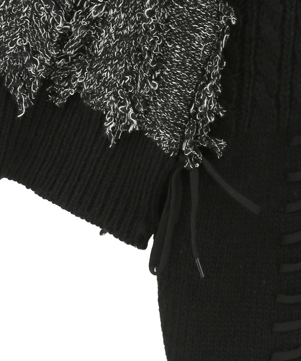 PATCHWORK STITCH CABLE KNIT CARDIGAN 詳細画像 5