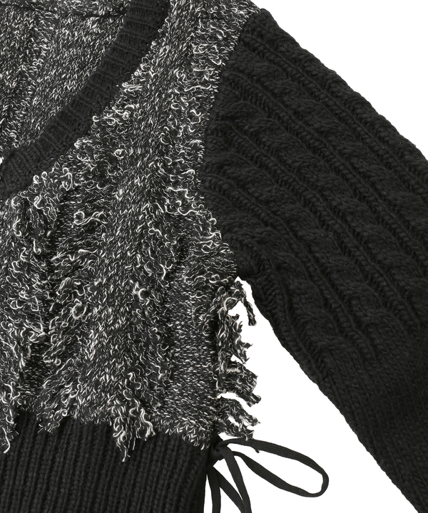 PATCHWORK STITCH CABLE KNIT CARDIGAN 詳細画像 7