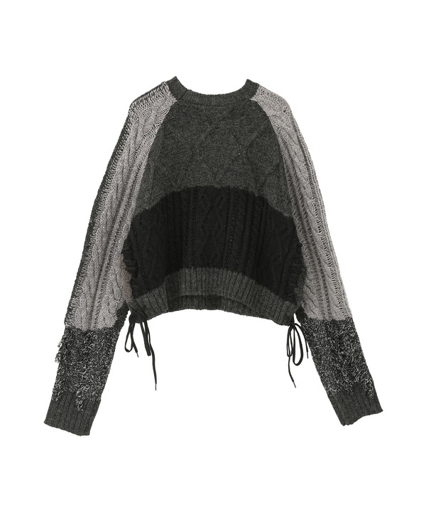 PATCHWORK STITCH CABLE KNIT 詳細画像 1