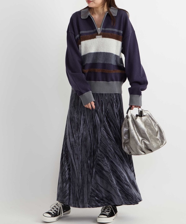 HL HALF-ZIP BORDER KNIT PULLOVER 詳細画像 10