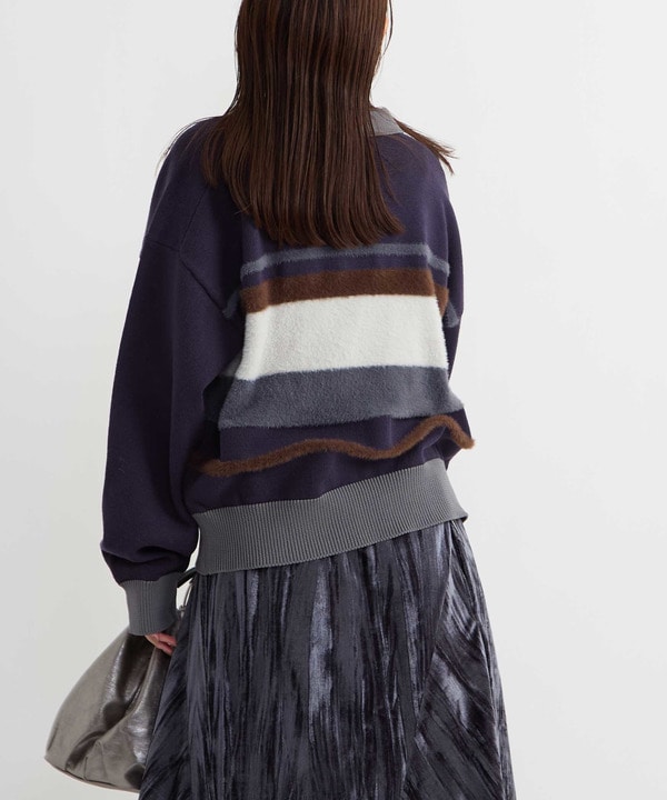 HL HALF-ZIP BORDER KNIT PULLOVER 詳細画像 12
