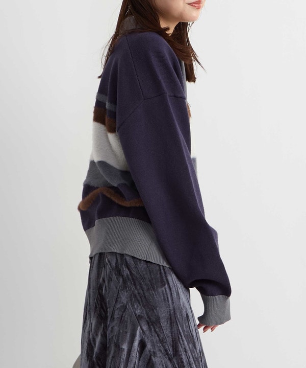 HL HALF-ZIP BORDER KNIT PULLOVER 詳細画像 13