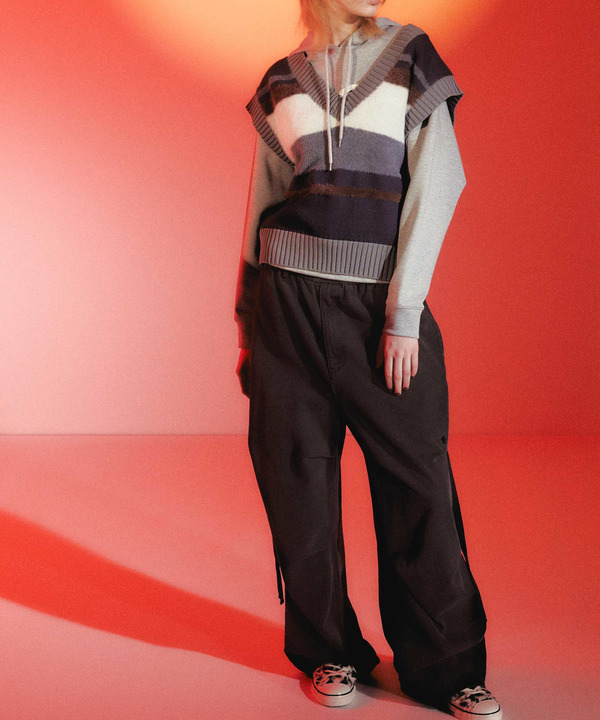 HL BORDER V-NECK KNIT VEST 詳細画像 2
