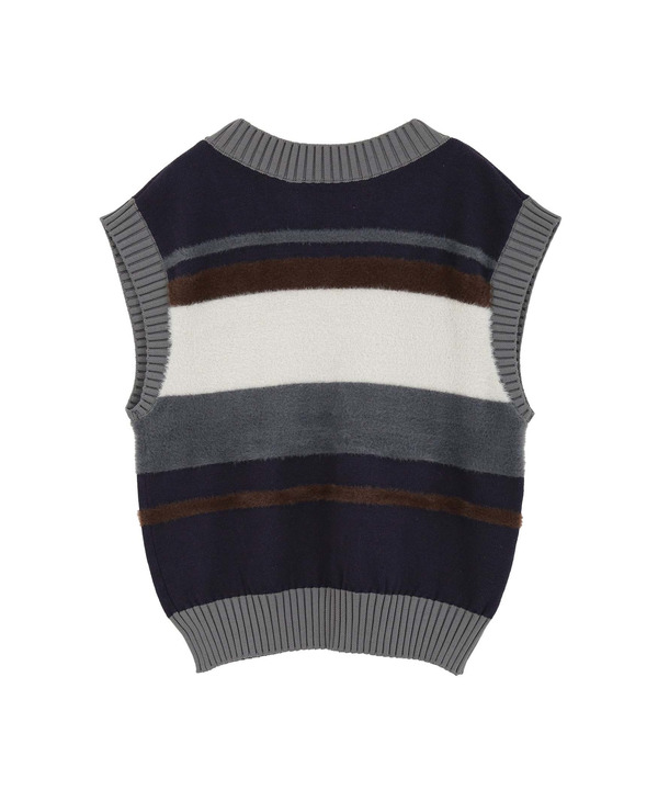 HL BORDER V-NECK KNIT VEST 詳細画像 5
