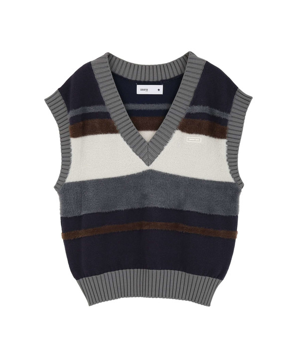 HL BORDER V-NECK KNIT VEST 詳細画像 6