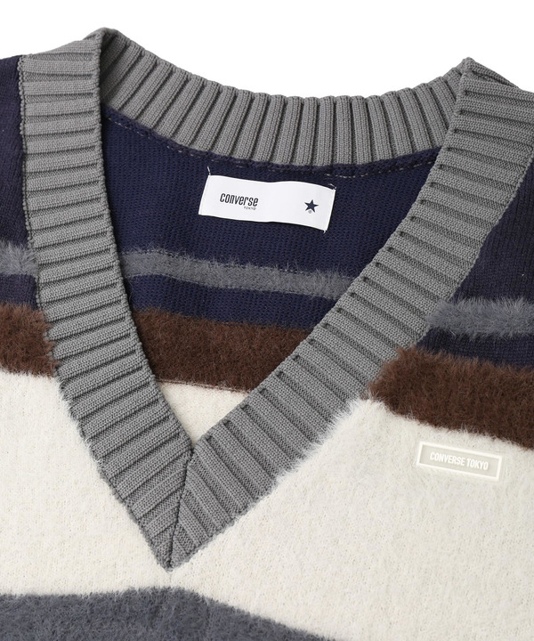 HL BORDER V-NECK KNIT VEST 詳細画像 7