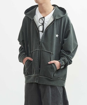 INDIGO SPRAY DYE HOODIE