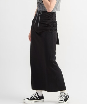 【HL】JERSEY GATHERED RIBBON SKIRT