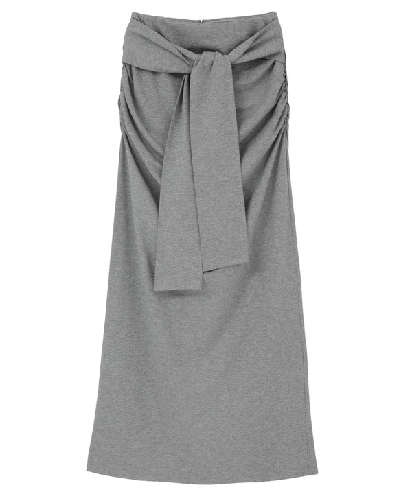 【HL】JERSEY GATHERED RIBBON SKIRT 詳細画像 グレー 1