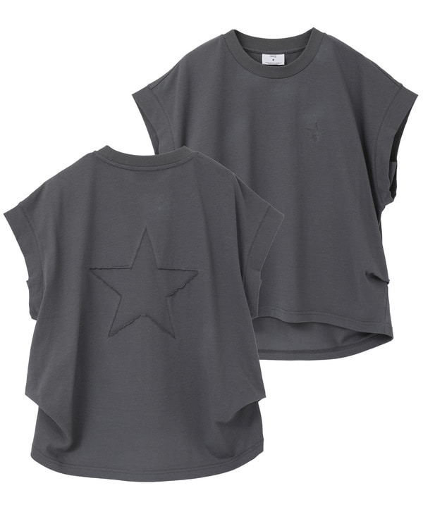 SIDE TUCK SLEEVELESS TEE 詳細画像 チャコールグレー 1