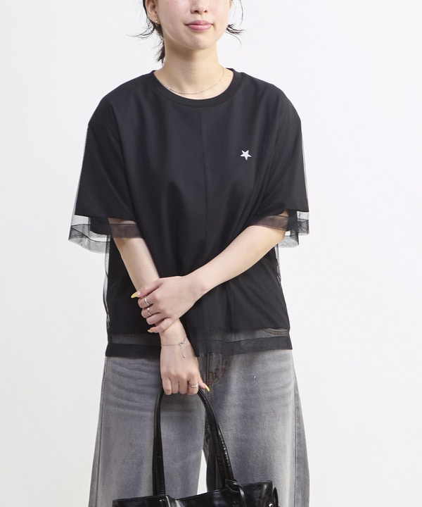 SHEER LAYERED TEE 詳細画像 ブラック 1