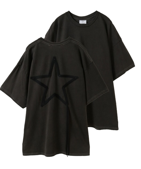 PIGMENT DYE SPINDLE STAR★ TEE 詳細画像 ブラック 1