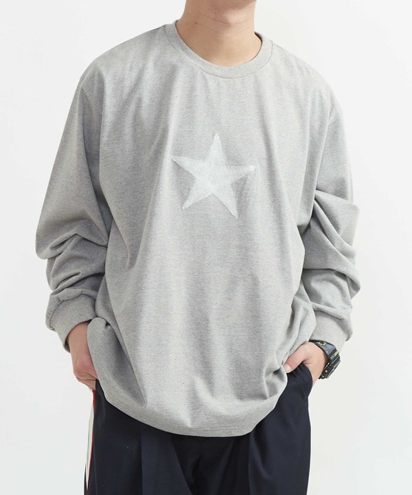 ONE STAR UP RECYCLED COTTON LONG SLEEVE TEE  詳細画像 グレー 1