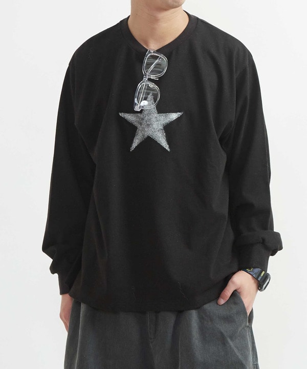 ONE STAR UP RECYCLED COTTON LONG SLEEVE TEE  詳細画像 ブラック 1