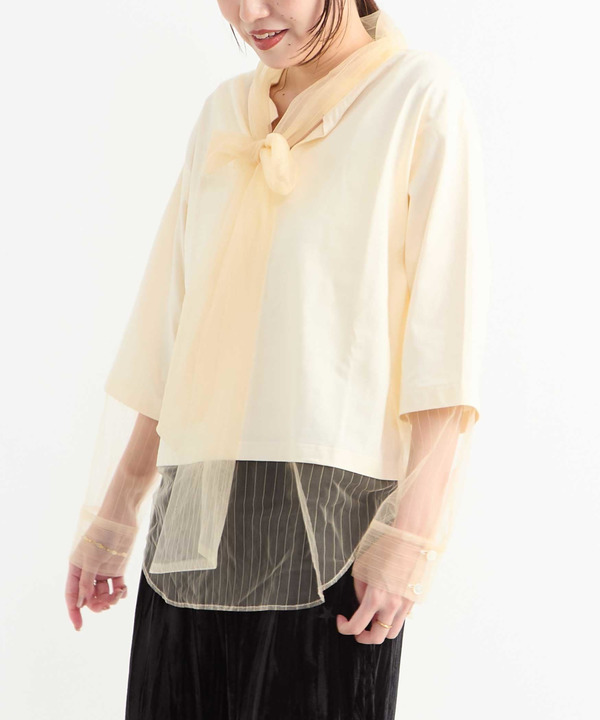【HL】TULLE BOWTIE CROPPED TEE 詳細画像 17