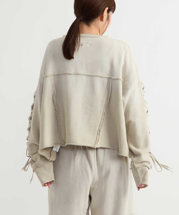 LACE-UP SLEEVE VINTAGE SWEAT 詳細画像 1